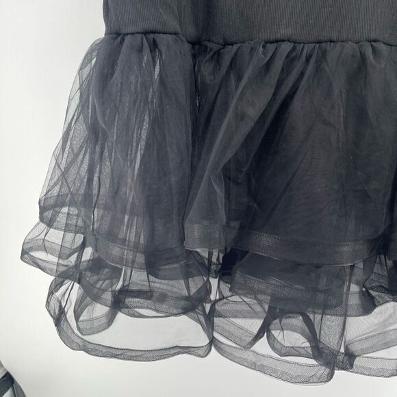 SHEIN Curve Black Ribbed Knit Skirt with Tulle Hem – High Waisted Pull-On 4XL - Picture 6 of 10